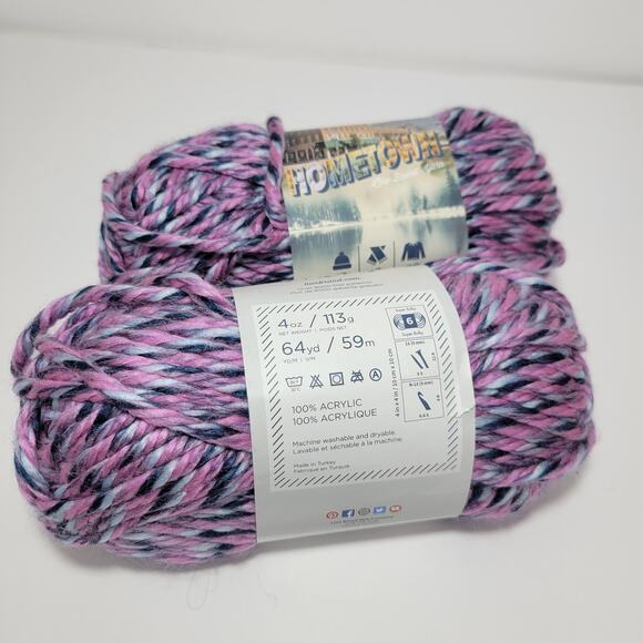 2 Skeins Elmore City Dance Yarn by Lion Brand - Jacksonville Taffy Purple - Picture 2 of 4